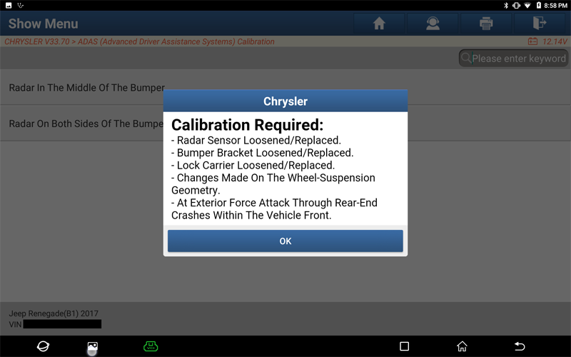 Renegade ACC Radar Calibration 04