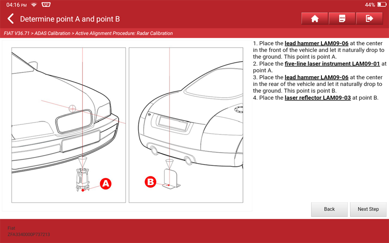 FIAT 500X Laser Radar Calibration 07