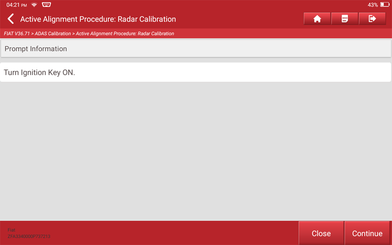 FIAT 500X Laser Radar Calibration 21