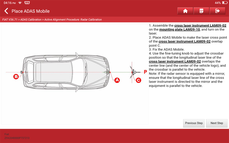 ALFA ROMEO Giulia Laser Radar Calibration 11