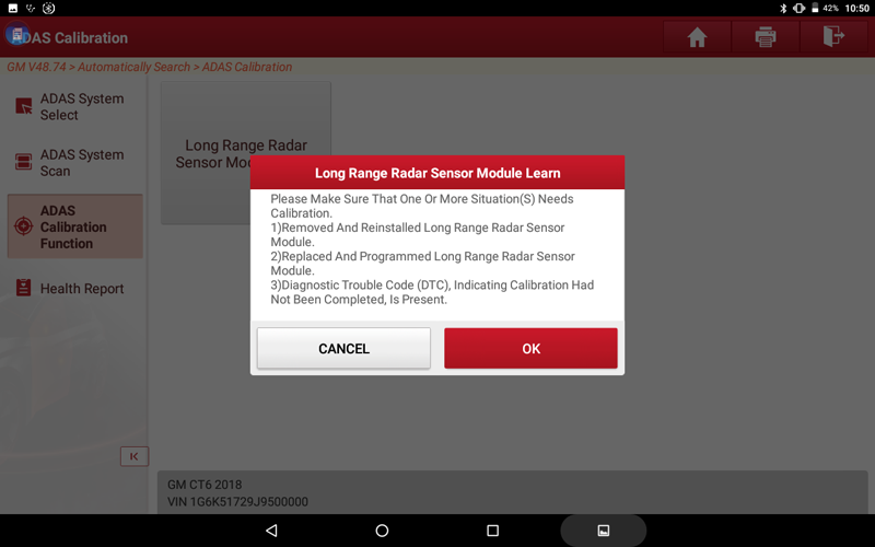 Cadillac CT6 Long Range Radar Calibration 04