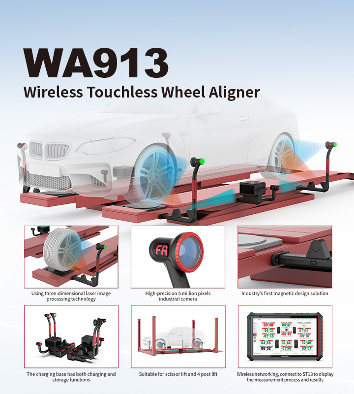 WA913 Wireless Touchless Wheel Aligner